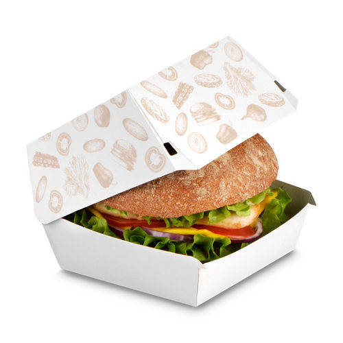 Box per Burger "FRISCH & fein", 12 x 12 x 7,6 cm