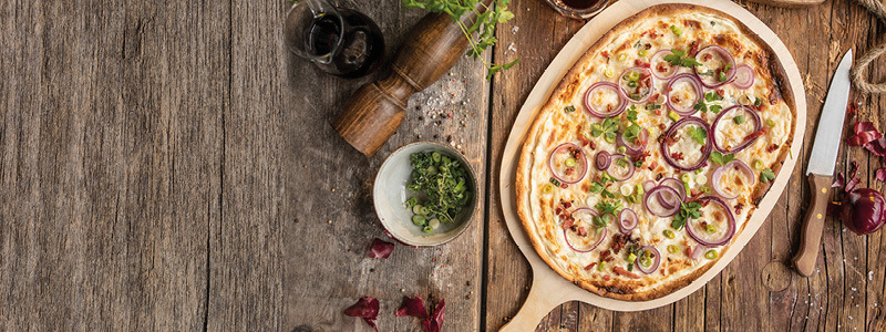 Torta flambé e con cipolle