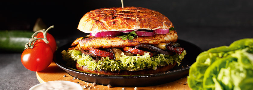 OMG Burger con Verdure grigliate e filetti di pollo