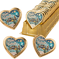 Grosse Pralinenherzen "Frohe Festtage"