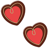 Decorazioni cuori di cioccolato fondente