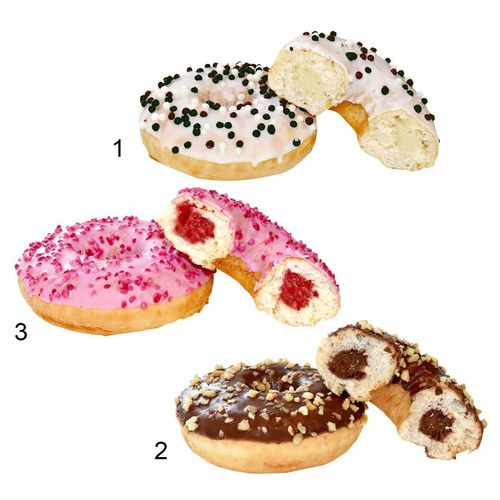 Assortimento di donut ripieni, 3 varietà