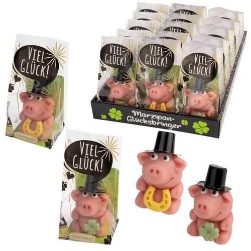 Marzipan-Schwein mit Zylinder