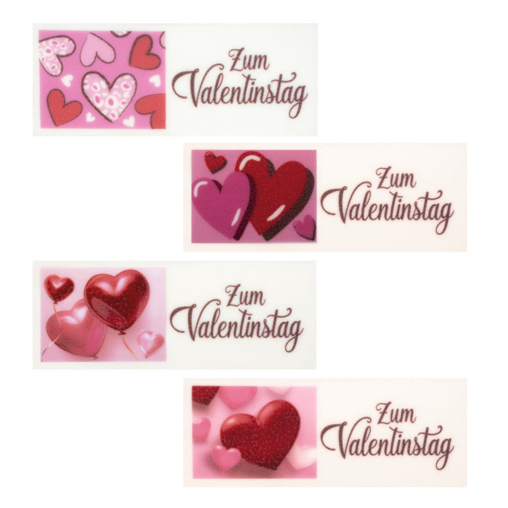 Plaquettes décor "Zum Valentinstag", 4 sortes