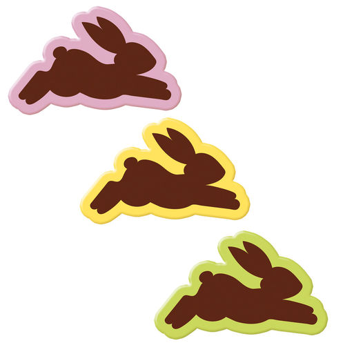 Décor en choco "Lapin bondissant", 3 sortes