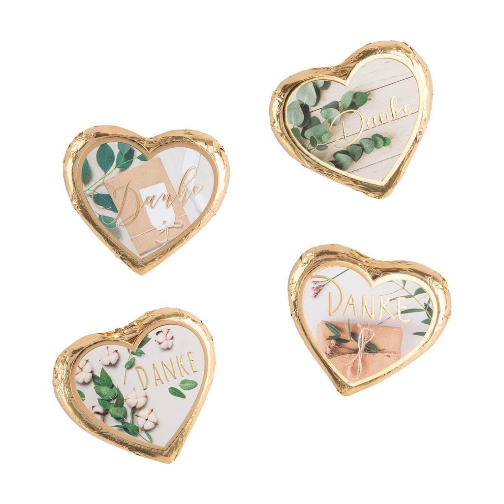 Pralina a forma di cuore "Danke"