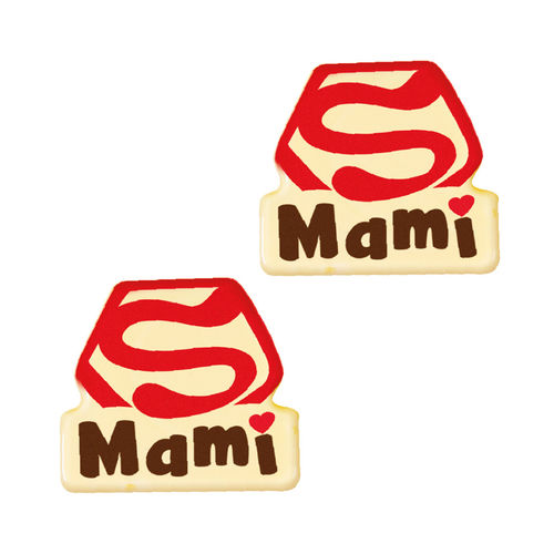 Décor en chocolat "Super Mamii"
