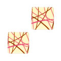 Schoko-Dekor "Quadrate Striche", weisse Schokolade