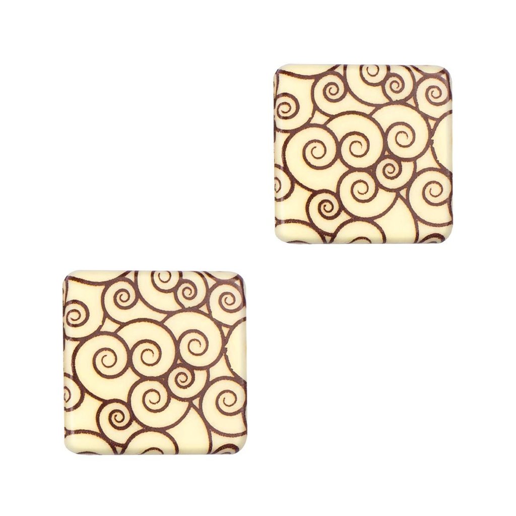 Decorazione "Quadrato-cerchio", ciocc. bianco