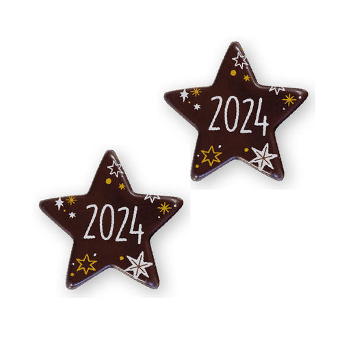 Stern "2024", dunkle Schokolade