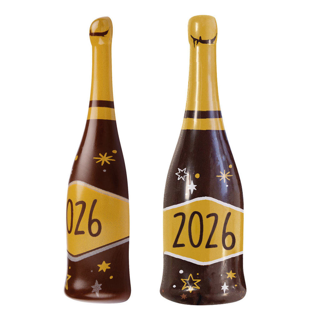 Bottiglia di champagne "2024", ciocc. fondente