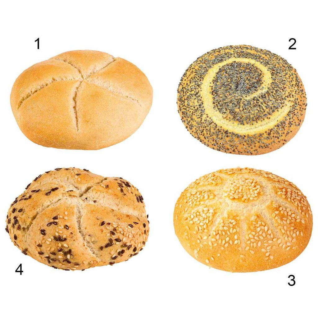 Ass.petits pains marguerite, 4 sortes