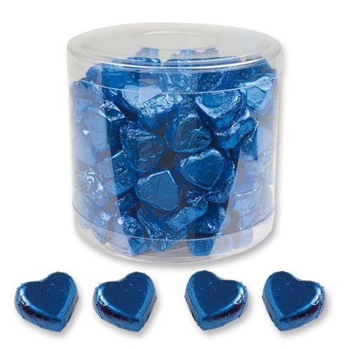 Cuori di cioccolato piccoli, blu
