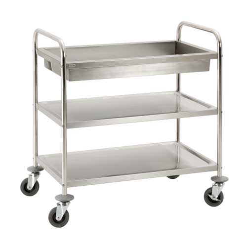 Carrello trasportavivande a 2 ripiani