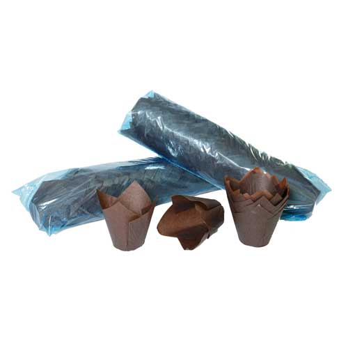 Papier décor en forme de tulipe, brun