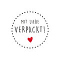 Motiv-Etikett "mit Liebe verpackt", Ø 5 cm - 1